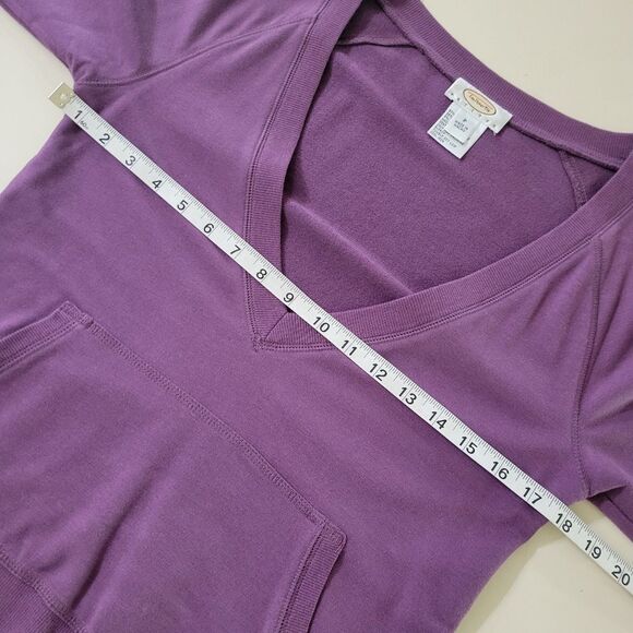 Talbots Women's Purple Deep V-Neck Long Sleeve Sweatshirt - Picture 3 of 11